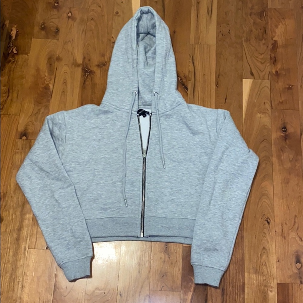 Cropped Zip-Up Hoodie